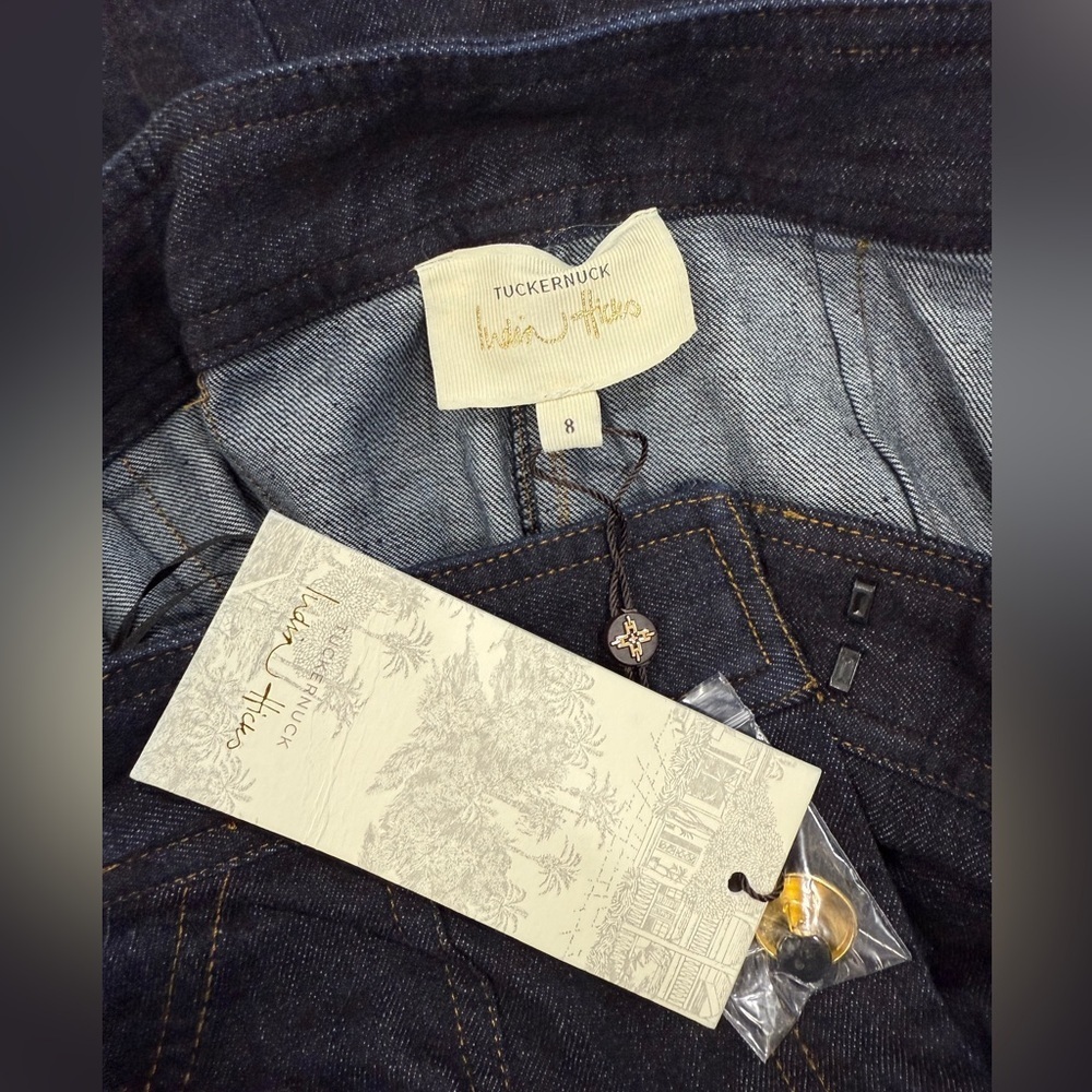 Tuckernuck x India Hicks Palladian Wide Leg Jeans 8 NWT High Rise Dark Wash - Picture 9 of 13